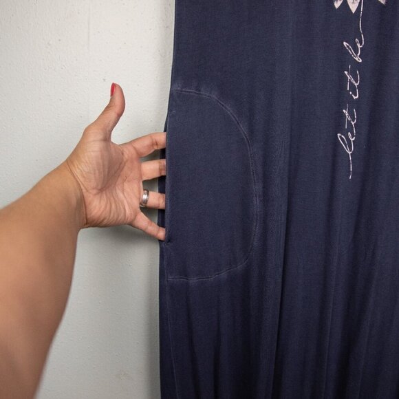 Cato navy flower and butterfly graphic print maxi dress-SP - Picture 3 of 5